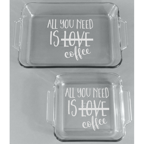 Coffee Lover Glass Baking Dish Set - FRONT