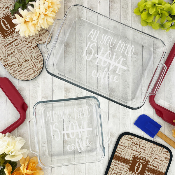 Coffee Lover Glass Baking Dish Set - LIFESTYLE