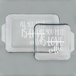 Coffee Lover Set of Glass Baking & Cake Dish - 13in x 9in & 8in x 8in