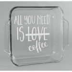Coffee Lover Glass Cake Dish - 8in x 8in