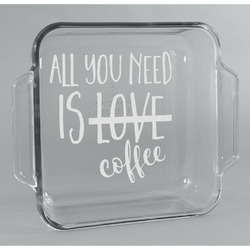 Coffee Lover Glass Cake Dish - 8in x 8in
