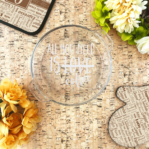 Coffee Lover Glass Pie Dish - LIFESTYLE