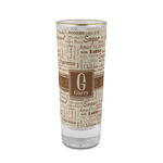 Coffee Lover 2 oz Shot Glass - Glass with Gold Rim (Personalized)