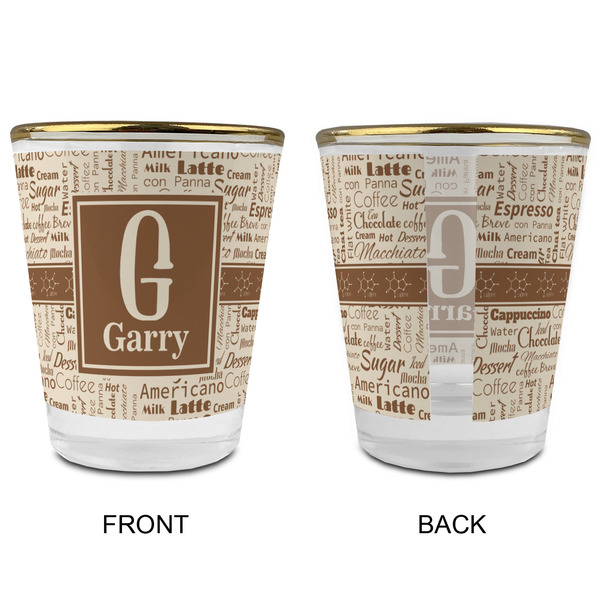 Coffee Lover Glass Shot Glass - with gold rim - APPROVAL
