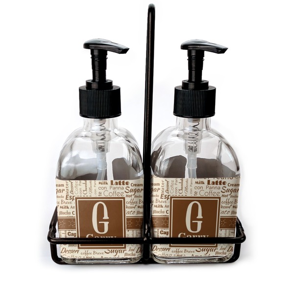 Custom Coffee Lover Glass Soap & Lotion Bottle Set (Personalized)