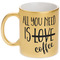 Coffee Lover Gold Mug - Main