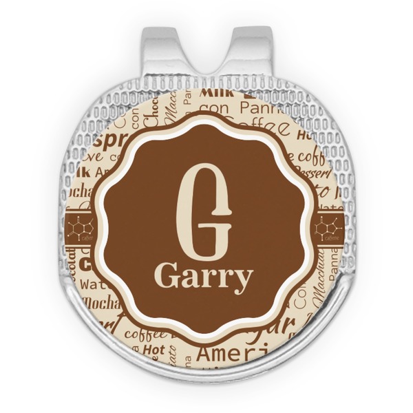 Custom Coffee Lover Golf Ball Marker - Hat Clip - Silver