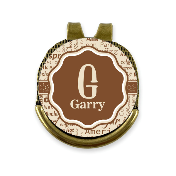 Custom Coffee Lover Golf Ball Marker - Hat Clip - Gold