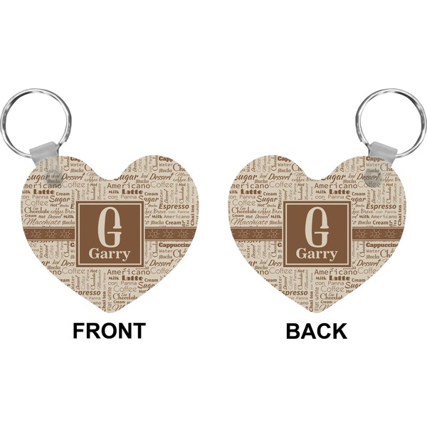 Coffee Lover Heart Keychain (Front + Back)