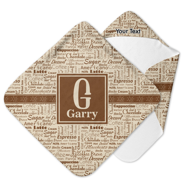 Custom Coffee Lover Hooded Baby Towel (Personalized)