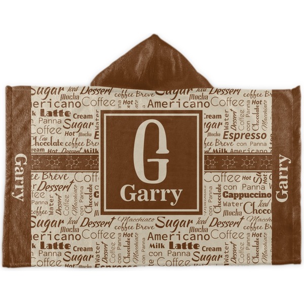 Custom Coffee Lover Kids Hooded Towel (Personalized)