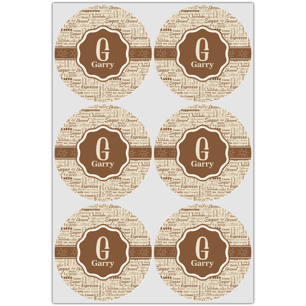 Coffee Lover Icing Circle - Large - Set of 6