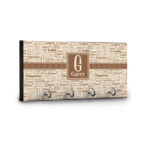 Coffee Lover Key Hanger - Front View with Hooks