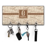Coffee Lover Key Hanger w/ 4 Hooks w/ Name and Initial