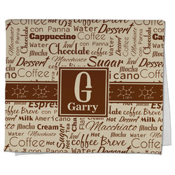 Coffee Lover Kitchen Towel - Poly Cotton w/ Name and Initial