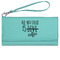Coffee Lover Ladies Wallet - Leather - Teal - Front View