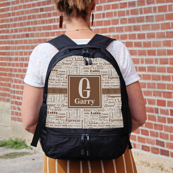 Coffee Lover Large Backpack - Black - On Back