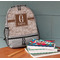 Coffee Lover Large Backpack - Gray - On Desk