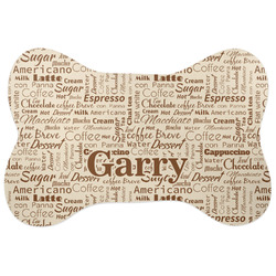Coffee Lover Bone Shaped Dog Food Mat (Personalized)