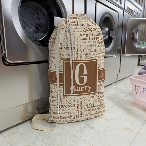 Coffee Lover Large Laundry Bag - In Context
