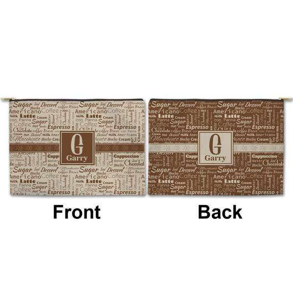 Coffee Lover Large Zipper Pouch Approval (Front and Back)