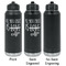 Coffee Lover Laser Engraved Water Bottles - 2 Styles - Front & Back View