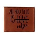 Coffee Lover Leatherette Bifold Wallet - Single Sided