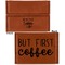 Coffee Lover Leather Business Card Holder - Front Back