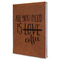 Coffee Lover Leather Sketchbook - Large - Double Sided - Angled View