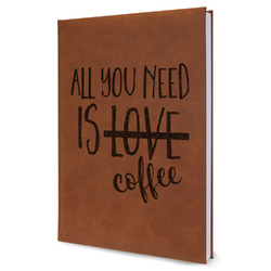 Coffee Lover Leather Sketchbook - Large - Single Sided