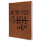 Coffee Lover Leather Sketchbook - Large - Single Sided - Angled View