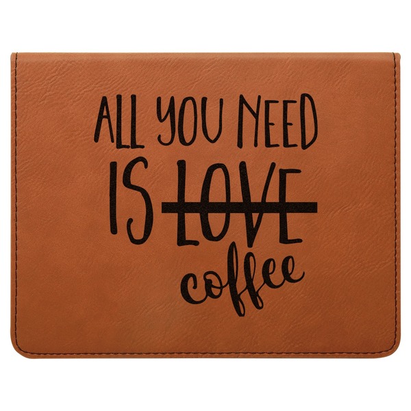 Coffee Lover Leatherette 4-Piece Wine Tool Set Flat