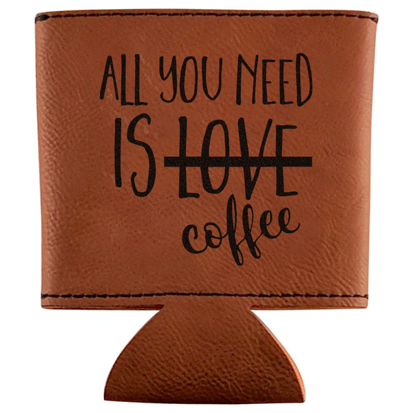 Custom Coffee Lover Leatherette Can Sleeve