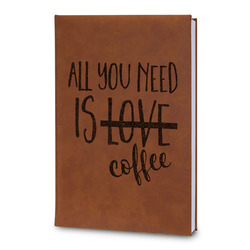 Coffee Lover Leatherette Journal - Large - Double Sided