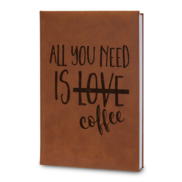 Custom Coffee Lover Leatherette Journal - Large - Double Sided