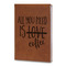 Coffee Lover Leatherette Journals - Large - Double Sided - Angled View