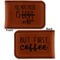 Coffee Lover Leatherette Magnetic Money Clip - Front and Back