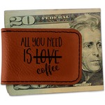 Coffee Lover Leatherette Magnetic Money Clip