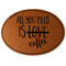 Coffee Lover Faux Leather Iron On Patch - Oval