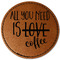 Coffee Lover Leatherette Patches - Round