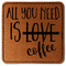 Coffee Lover Leatherette Patches - Square