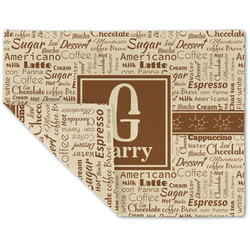 Coffee Lover Double-Sided Linen Placemat - Single w/ Name and Initial