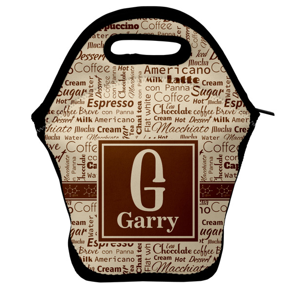 Custom Coffee Lover Lunch Bag w/ Name and Initial