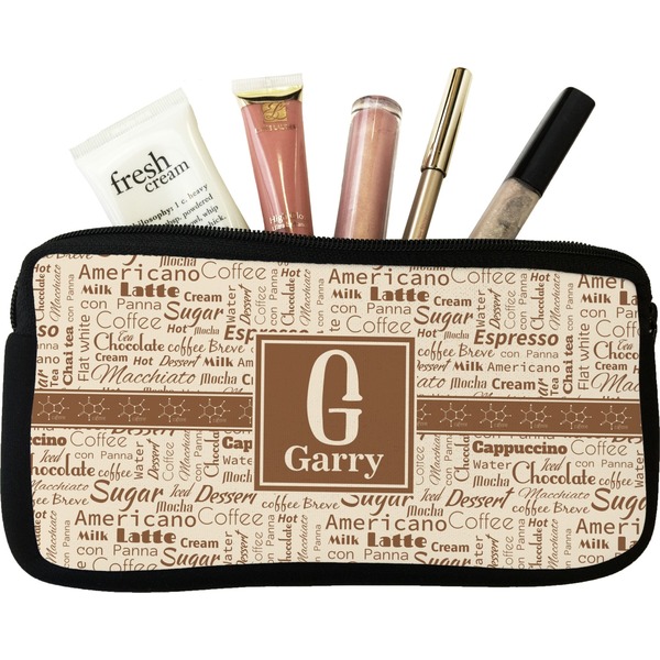 Custom Coffee Lover Makeup / Cosmetic Bag (Personalized)