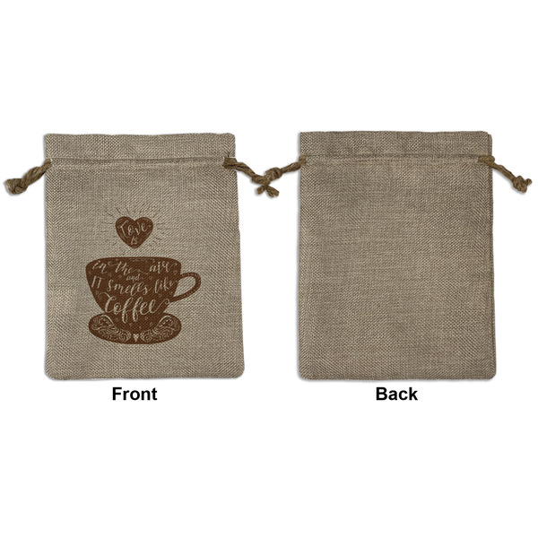 Coffee Lover Medium Burlap Gift Bag - Front Approval