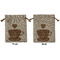 Coffee Lover Medium Burlap Gift Bag - Front and Back