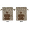 Coffee Lover Medium Burlap Gift Bag - Front & Back