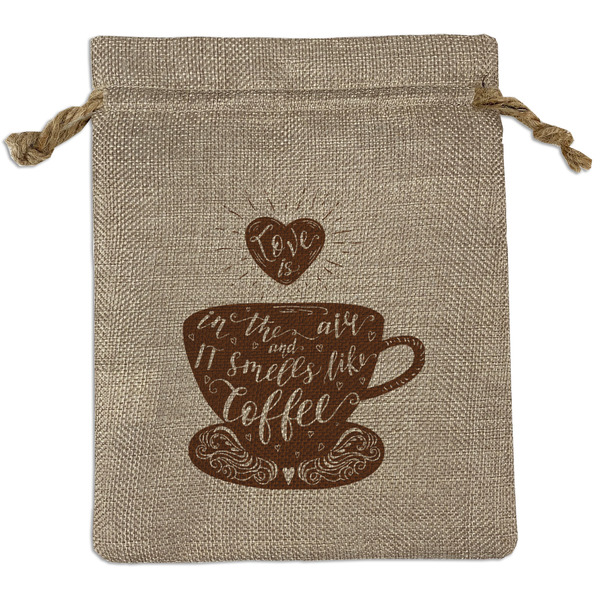 Custom Coffee Lover Burlap Gift Bag