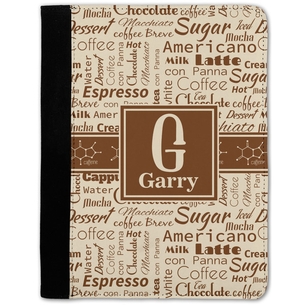 Custom Coffee Lover Notebook Padfolio - Medium w/ Name and Initial