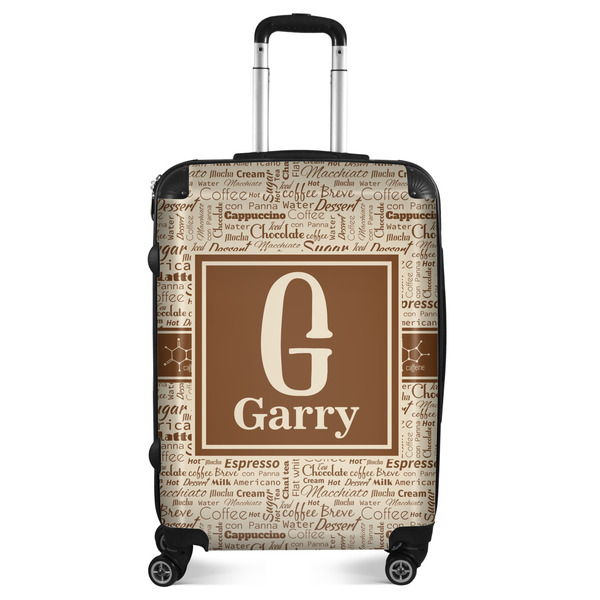 Custom Coffee Lover Suitcase - 24" Medium - Checked (Personalized)